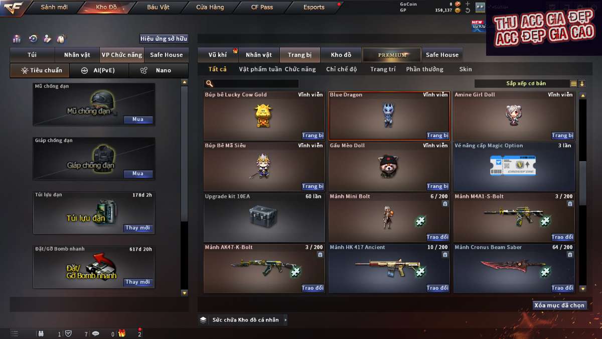 shop acc cf uy tin gia re